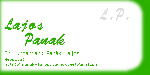 lajos panak business card